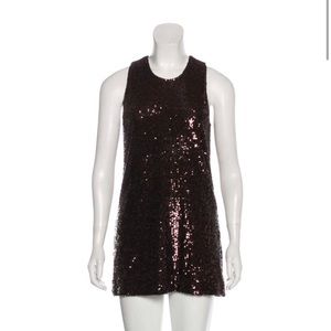 Tory Burch brown sequence mini dress size small